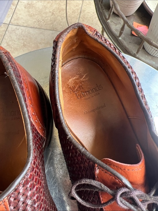 Allen Edmonds Two-Tone Brown Woven Leather Wingtip Oxfords main image 9
